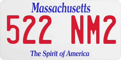 MA license plate 522NM2