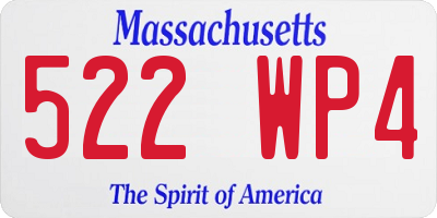 MA license plate 522WP4
