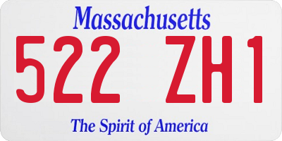 MA license plate 522ZH1