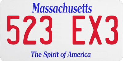 MA license plate 523EX3