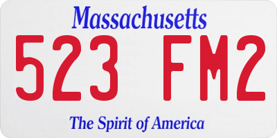 MA license plate 523FM2