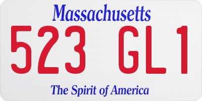 MA license plate 523GL1
