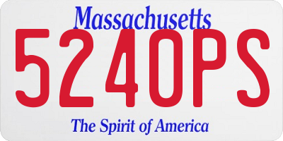 MA license plate 5240PS