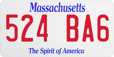 MA license plate 524BA6