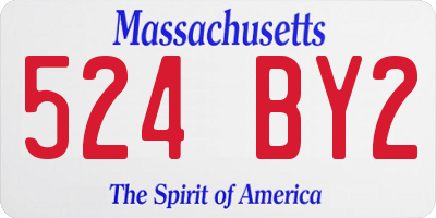 MA license plate 524BY2