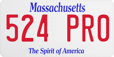 MA license plate 524PR0