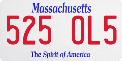 MA license plate 525OL5