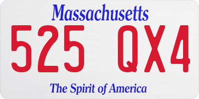 MA license plate 525QX4