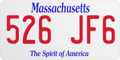 MA license plate 526JF6