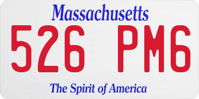 MA license plate 526PM6