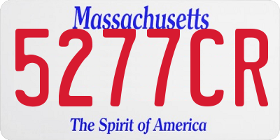 MA license plate 5277CR