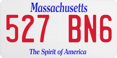 MA license plate 527BN6