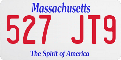 MA license plate 527JT9