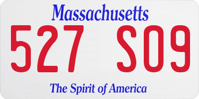 MA license plate 527SO9