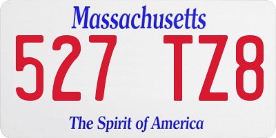 MA license plate 527TZ8