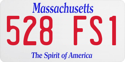 MA license plate 528FS1