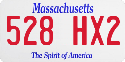 MA license plate 528HX2