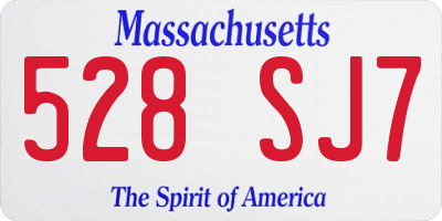 MA license plate 528SJ7