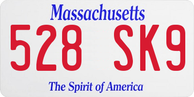 MA license plate 528SK9