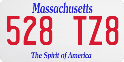 MA license plate 528TZ8