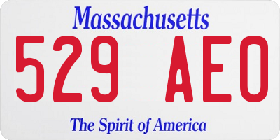MA license plate 529AE0