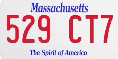 MA license plate 529CT7