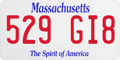 MA license plate 529GI8