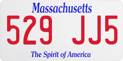 MA license plate 529JJ5