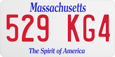 MA license plate 529KG4