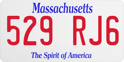 MA license plate 529RJ6