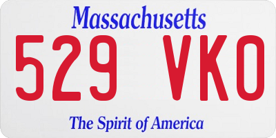 MA license plate 529VK0