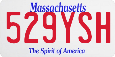 MA license plate 529YSH