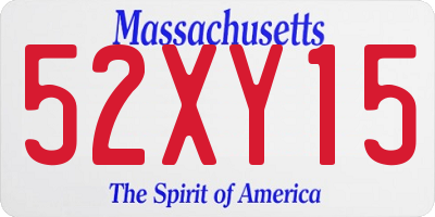 MA license plate 52XY15