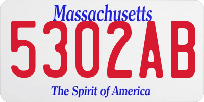 MA license plate 5302AB