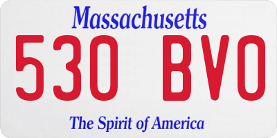 MA license plate 530BV0