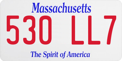 MA license plate 530LL7