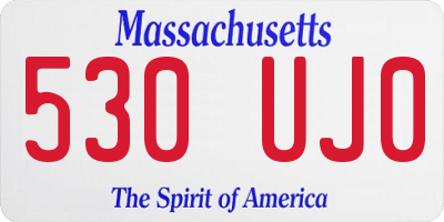 MA license plate 530UJ0