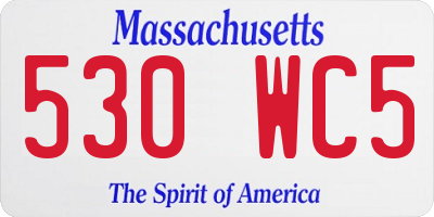 MA license plate 530WC5