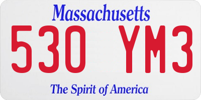 MA license plate 530YM3