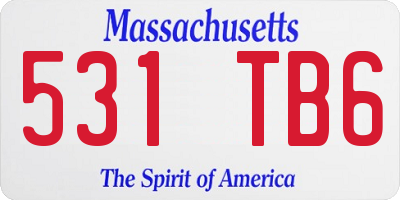 MA license plate 531TB6