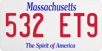 MA license plate 532ET9