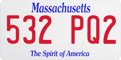 MA license plate 532PQ2