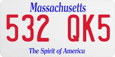 MA license plate 532QK5