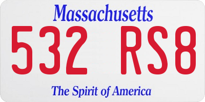MA license plate 532RS8