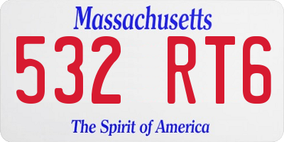 MA license plate 532RT6