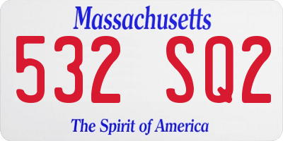 MA license plate 532SQ2
