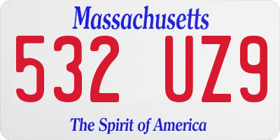 MA license plate 532UZ9