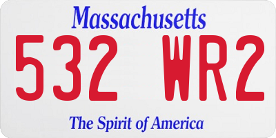 MA license plate 532WR2