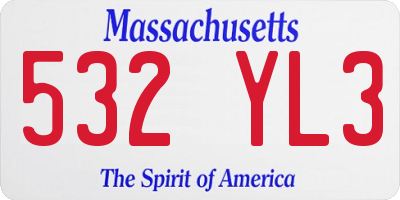MA license plate 532YL3