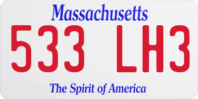 MA license plate 533LH3
